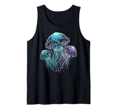 Amazon.com: Blue Tie Dye Style Abstract Jellyfish Graphic